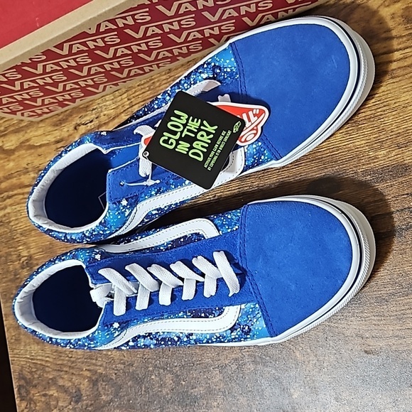 Vans Old Skool Galactic Glow Blue Skate Shoes Size Y6.5 W8 - Picture 3 of 11